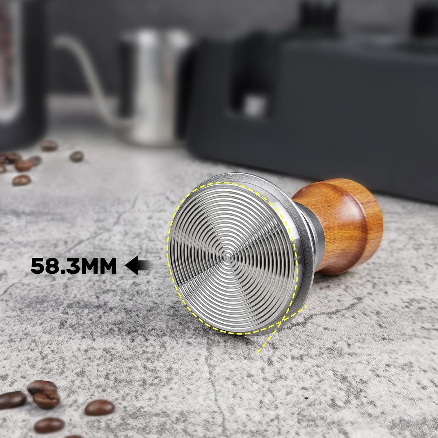 Kalibrierter Espresso Tamper 58mm, Silber 58mm
