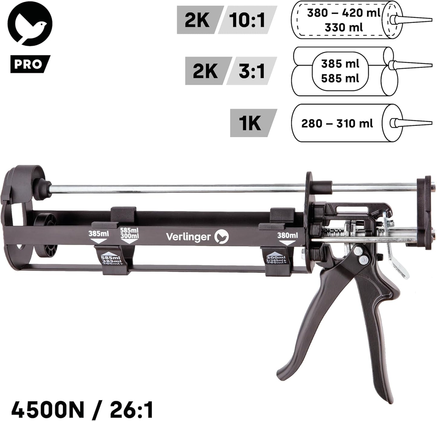 Kartuschenpresse für Epoxidkleber 2K, 4500N(26:1) Multitasking