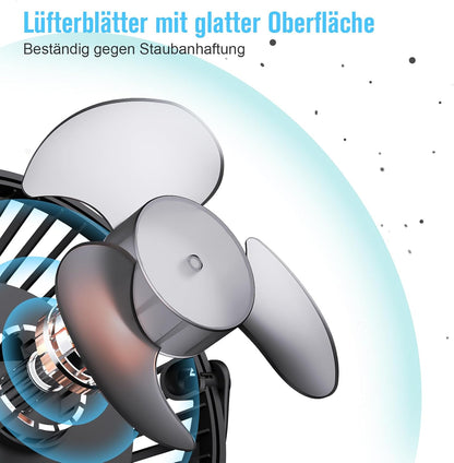 Mini-Ventilator mit Clip, Schwarz