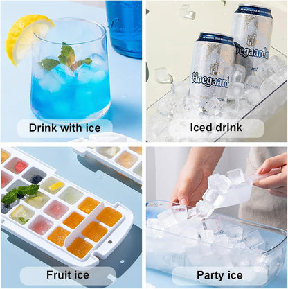 Eiswürfelform mit Deckel, einfaches Freigeben, Blau