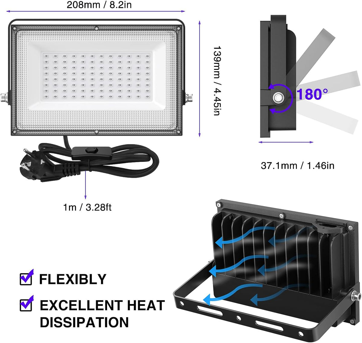 LED UV Strahler Set, 50.0 Watt