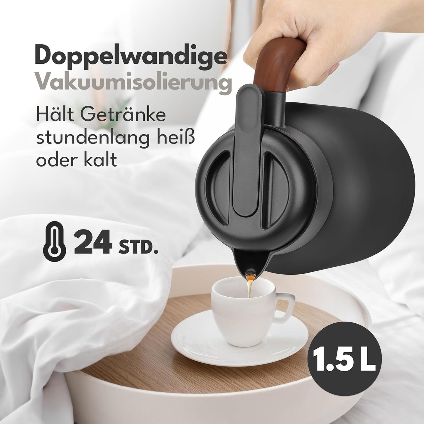 Thermoskanne, Schwarz
