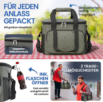 Kühltasche, 10 Liter, 10L (L29 x B20 x H22 cm) Olivgrün