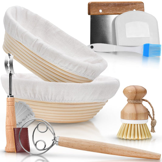 Gärkörbchen-Set inkl. Zubehör, Oval/Rund