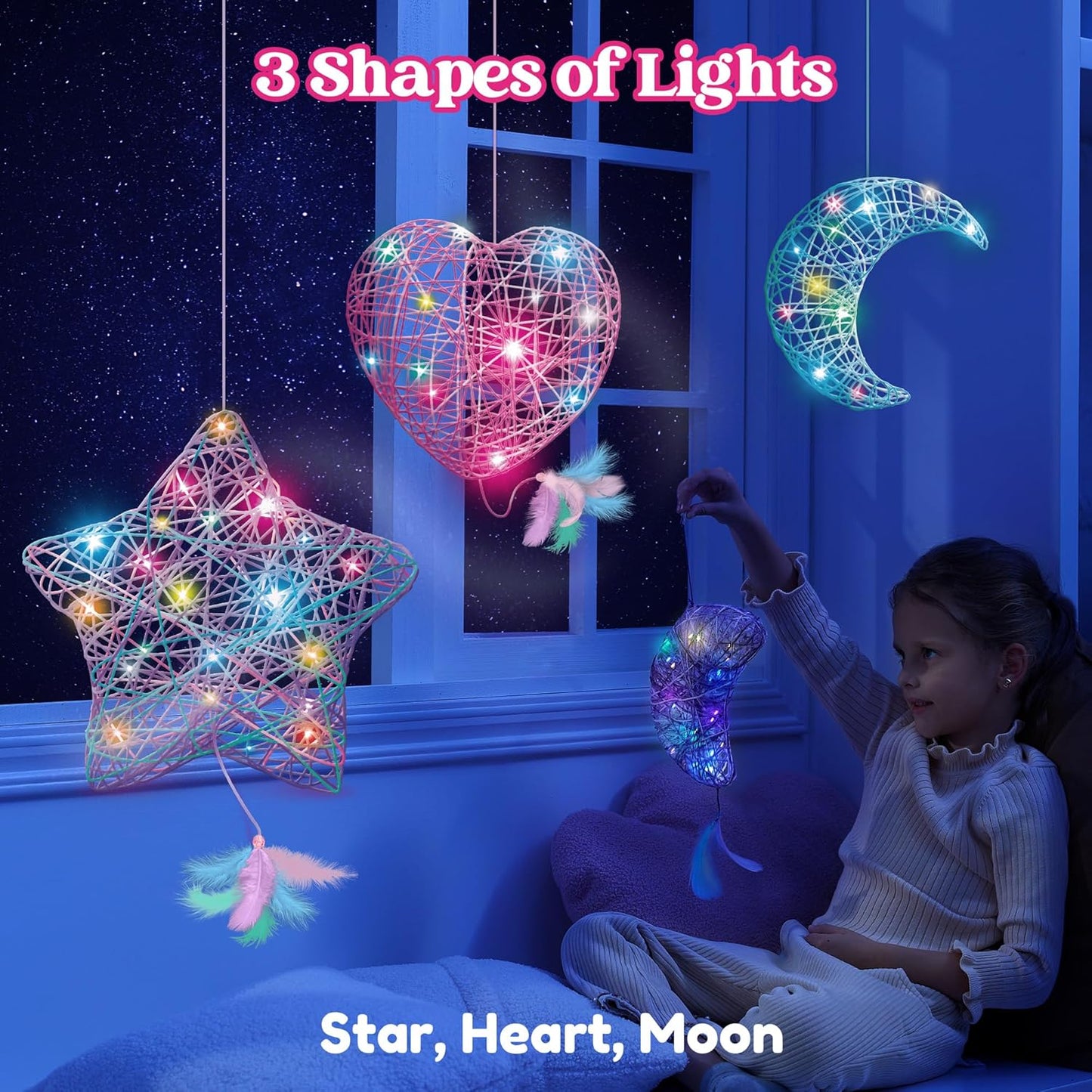3D-Fadenkunst-Set mit 30 mehrfarbigen LEDs