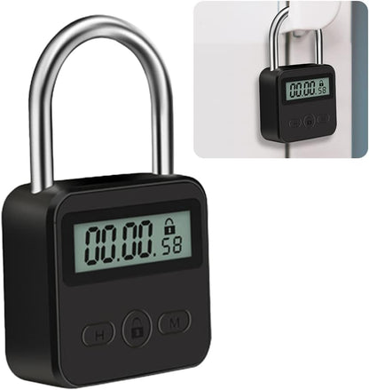 Digitales Zeitschloss mit LCD-Display, 99h Timer, Schwarz