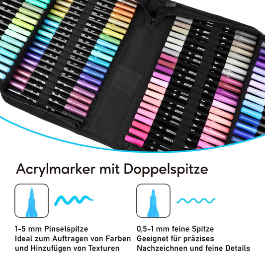 Acrylstifte-Set mit feiner Spitze, 120-Farben