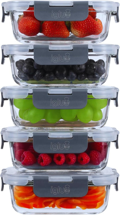 Glas-Frischhaltedosen-Set (5 Stück, 370 ml), 370 ml 5