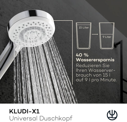 X1 Duschkopf, Chrom 3 Strahlarten