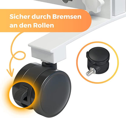 Standfüsse für Infrarotheizung, Standfüsse, Weiss mit Rollen