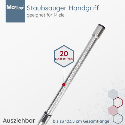 Teleskoprohr für Miele Blizzard CX1 PowerLine Staubsauger, 6: Teleskoprohr 5: Blizzard CX1 PowerLine