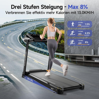 Klappbares Laufband mit Steigung und LED-Anzeige, Klassische-Klappbar