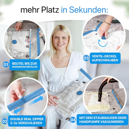 6-teiliges Vakuumbeutel-Set für Bettdecken, 6x Beutel - (6xXL (80x100 cm))