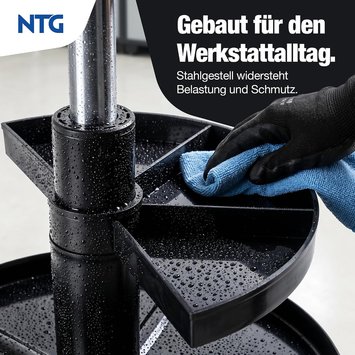 Höhenverstellbarer Werkstatthocker mit Rollen
