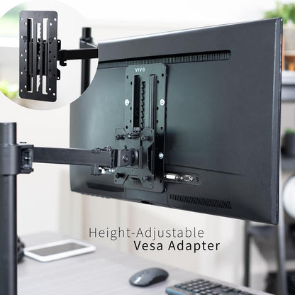 Höhenverstellbarer VESA-Adapter für 13-27 Zoll Monitore, schwarz