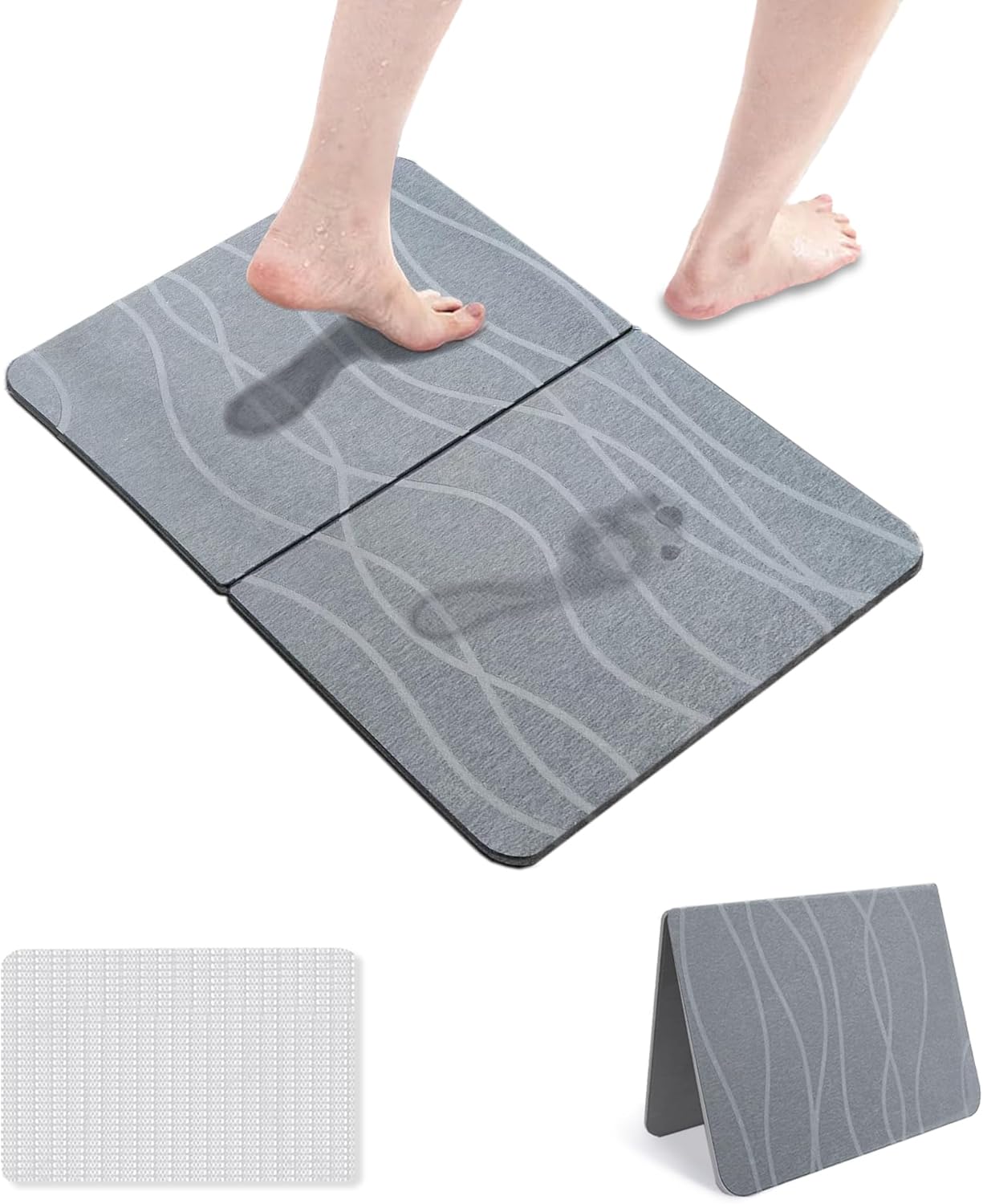 Faltbare Duschmatte, rutschfestes Design, Gravurfarbe