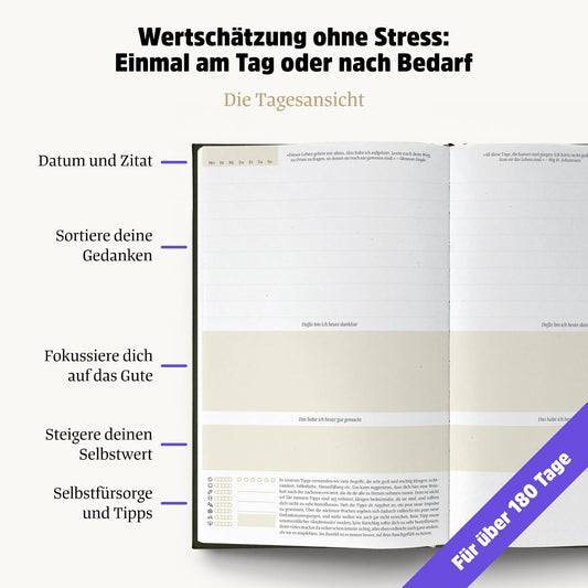 Selbstliebe- und Dankbarkeitstagebuch: Ein guter Tag, Natur