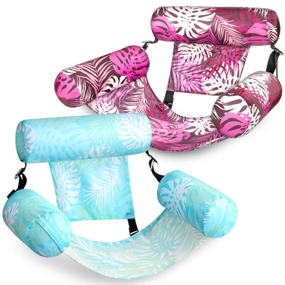 Aufblasbare Pool-Schwimmstühle, 2er-Set, Cyan, Rosa