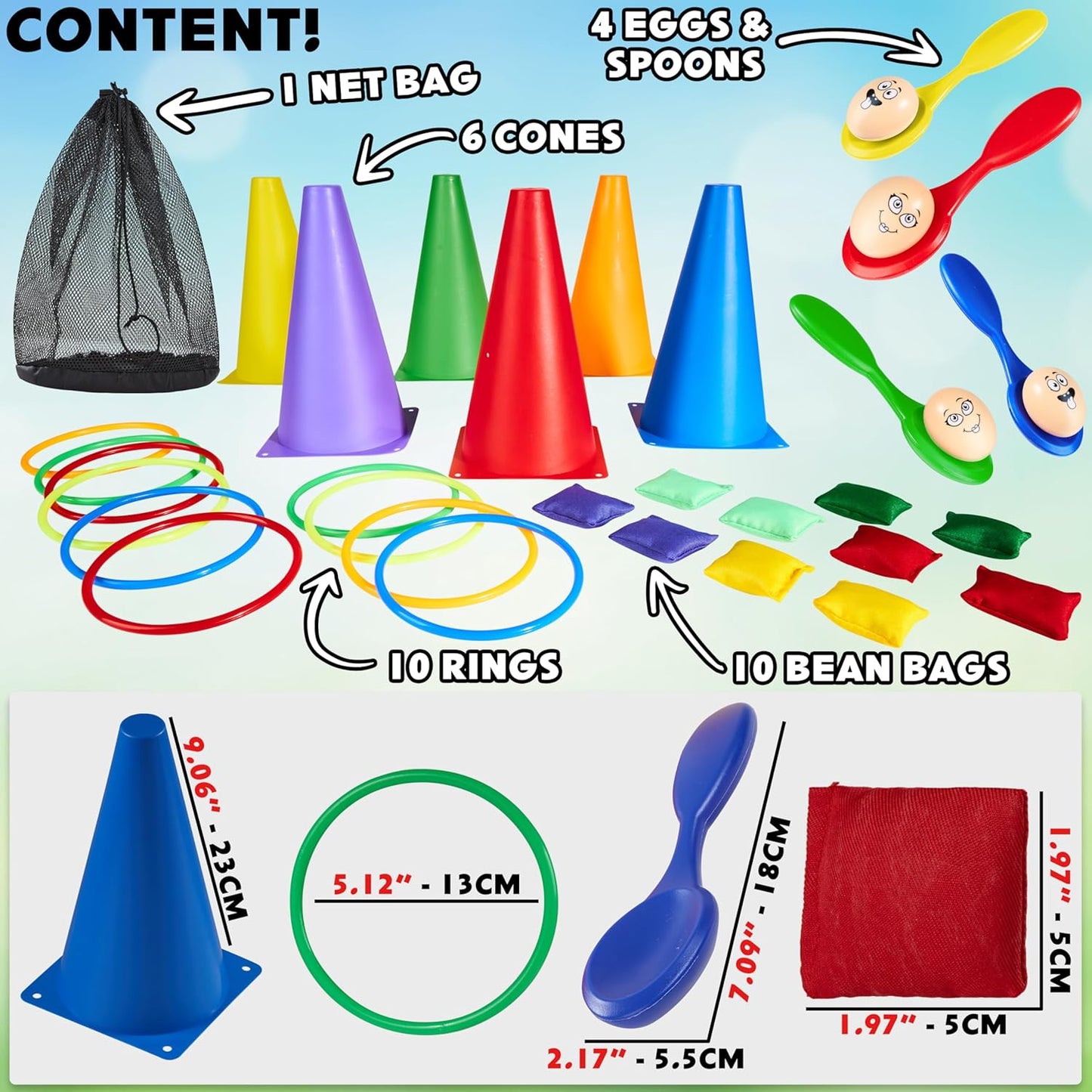 Outdoor-Spieleset für Kinder (4-in-1 Set), 4 in 1 Set