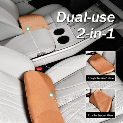 Lendenstützkissen mit Memory Foam für Auto & Büro, Schwarz