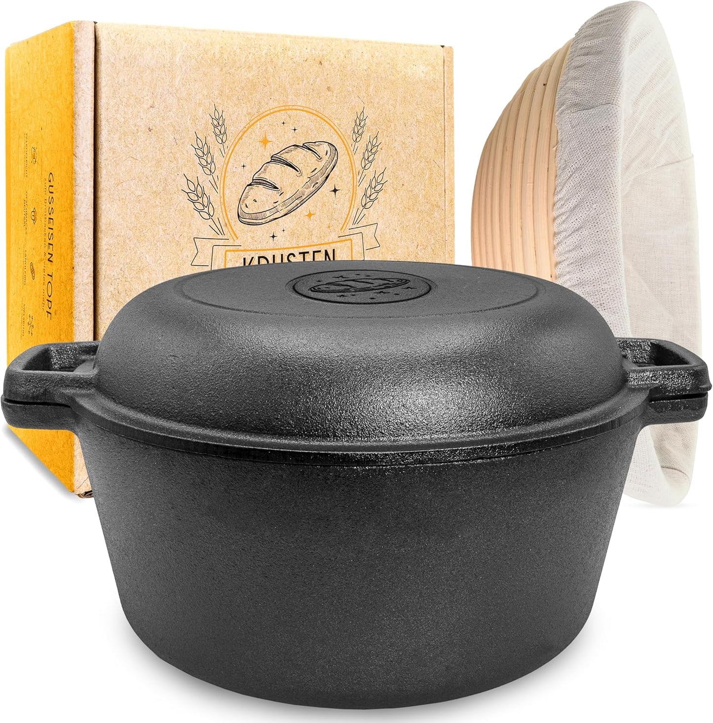 Gusseisen Brottopf mit Gärkorb, 4,7l