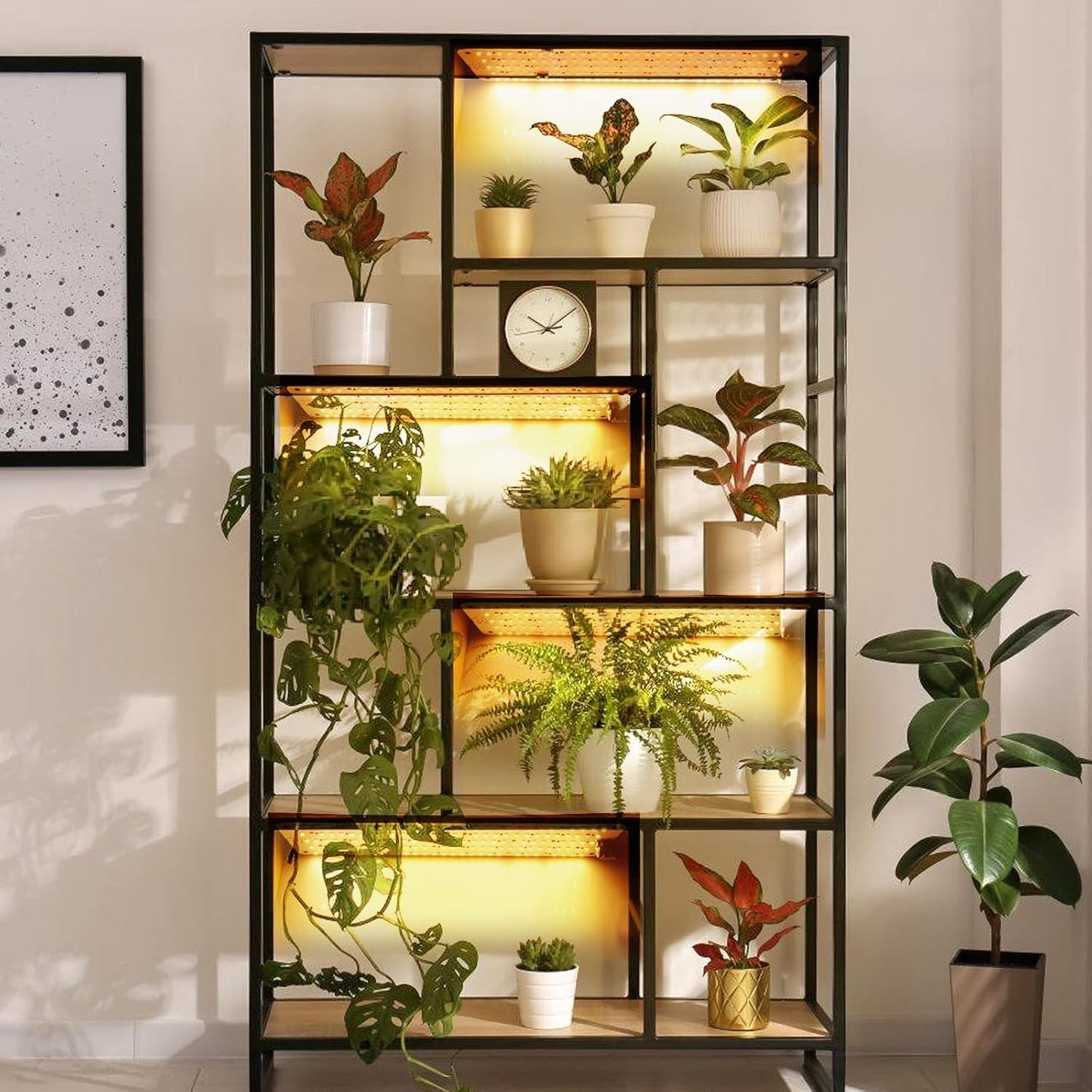 LED Pflanzenlampe mit Timer und Farbmodi, 4 Panels, 540LEDs