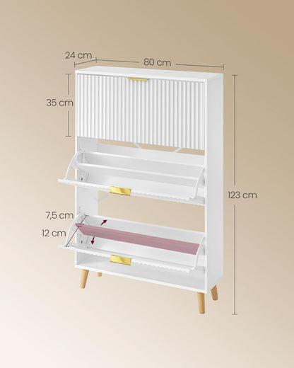 Schuhschrank mit 3 Klappen, Maxe Kollektion, HSC302WB02