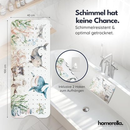 Rutschfeste Badewannenmatte, Light Aqua
