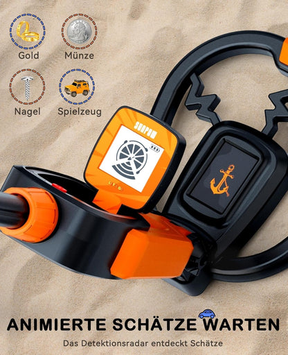 Metalldetektor-Set für Kinder, Schwarz/Orange