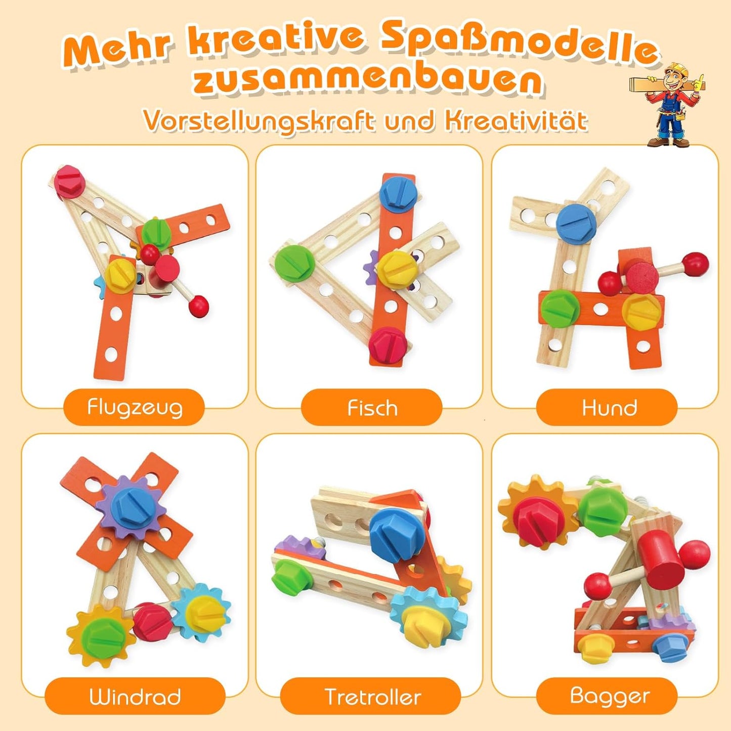 2-in-1 Werkzeugkoffer für Kinder, 2-in-1 Feuerwehrauto