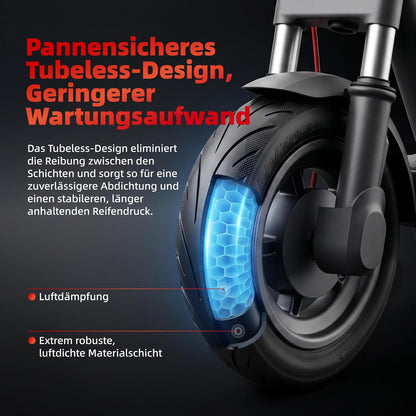 Tubeless Ersatzreifen für Elektroroller 10 Zoll, Tubeless-Reifen 1 Stück