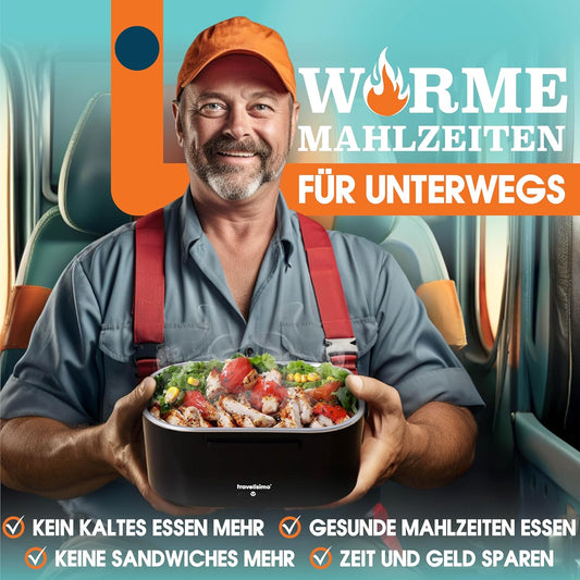 Elektrische Lunchbox mit Wärmefunktion, Neon Blau