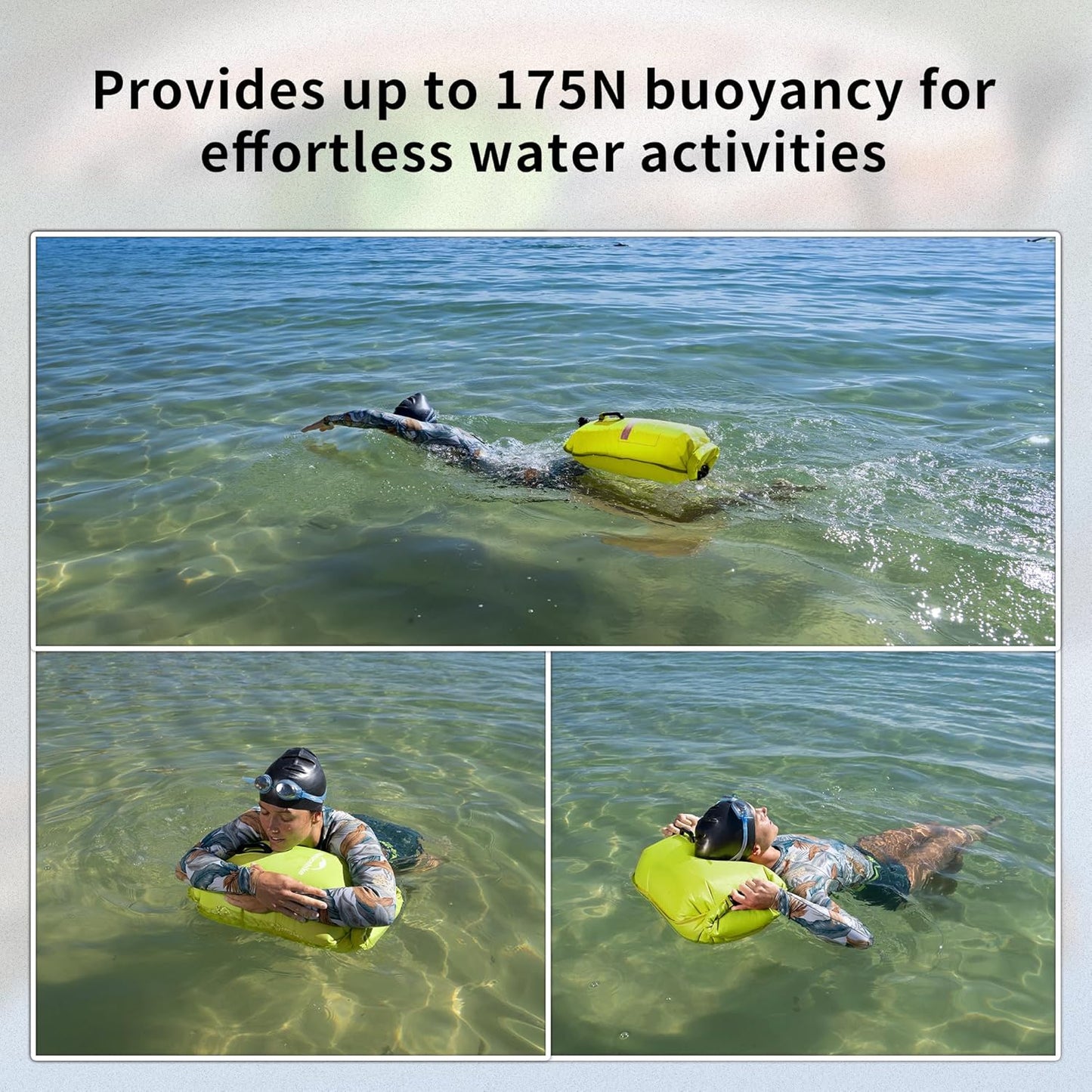 Schwimmboje mit verstellbarem Hüftgurt und Handyfach, Gelb/18l/Upgrade