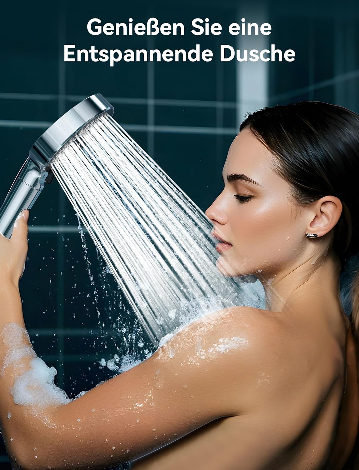 Duschkopf mit Filter, 20-Lagen-Filtration, Schwarz Duschkopf