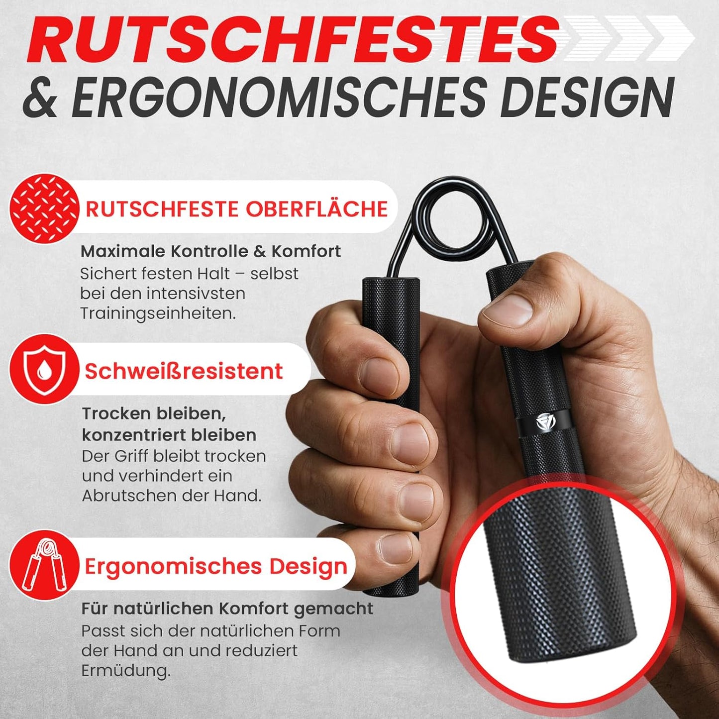 4er-Set Griffkrafttrainer, Schwarz