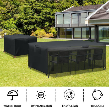 Gartenmöbel-Abdeckplane, Schwarz, 300x250x100cm