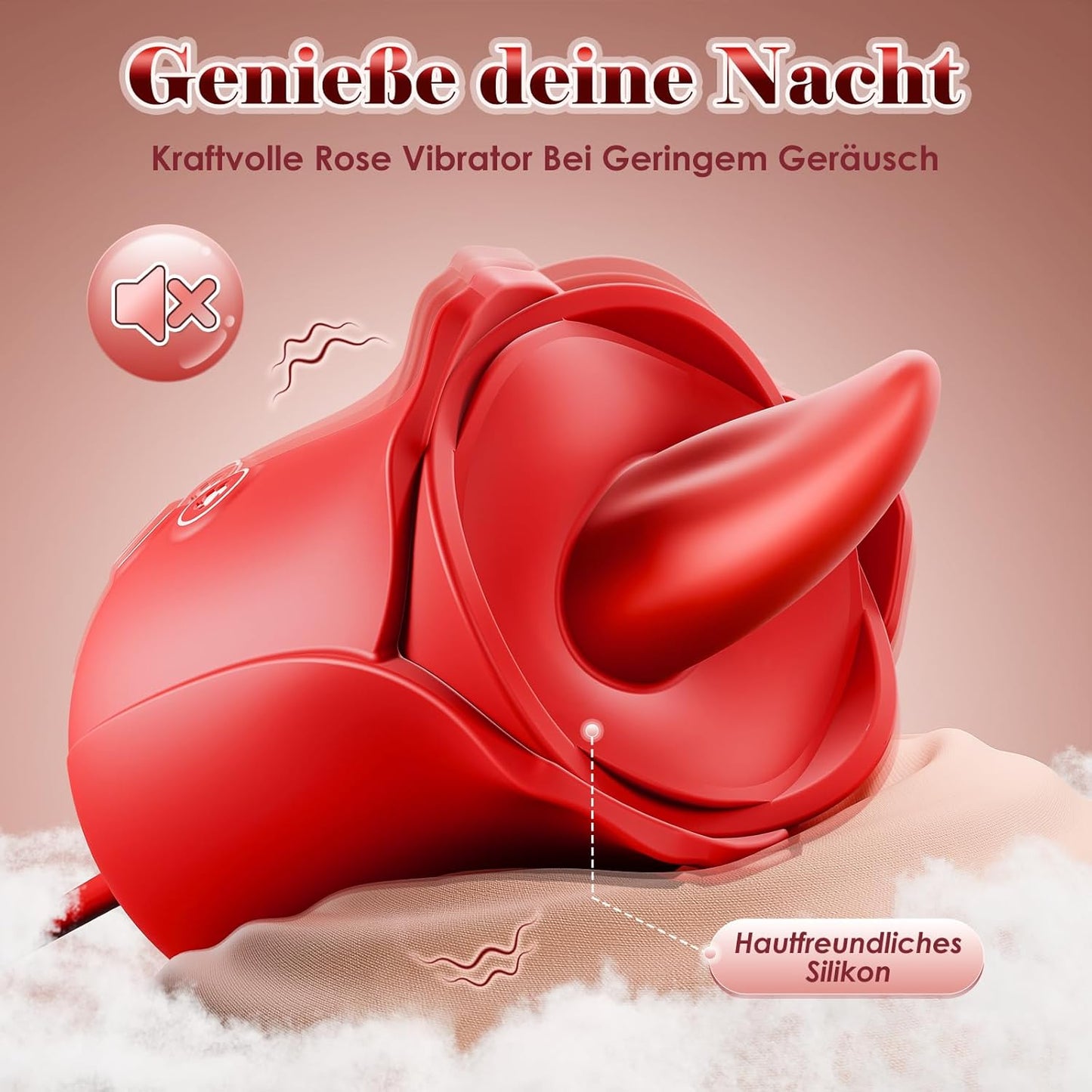 Rosen-Vibrations-Dildo mit 10 Funktionen für Frauen