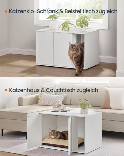 Katzenklo-Schrank mit werkzeugloser Montage, schneeweiss