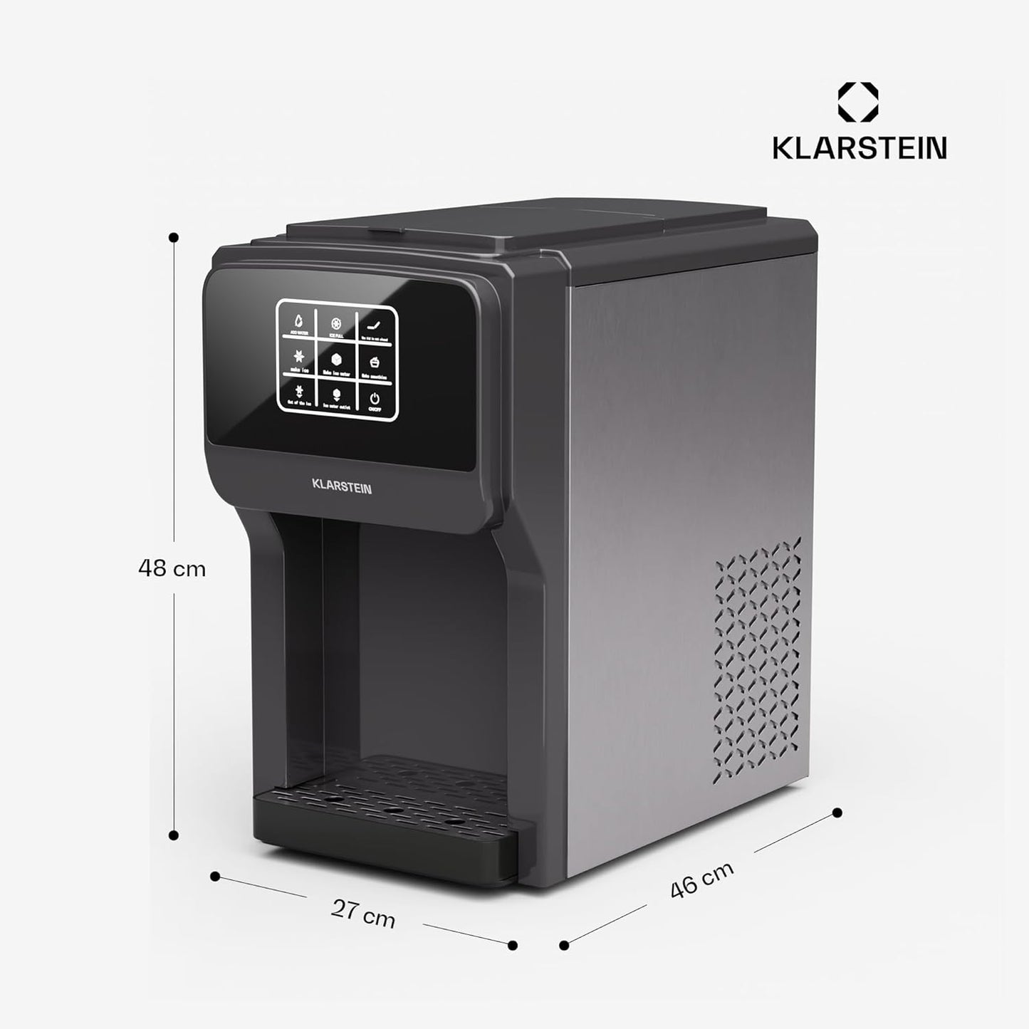 3in1 Eiswürfelmaschine mit Wasserspender und Crushed Ice, 3 in1 Crushed Ice Digital|Schwarz