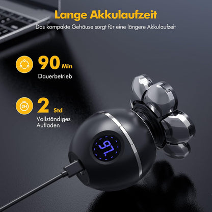 6-in-1 Kopfrasierer, 7d Schwarz