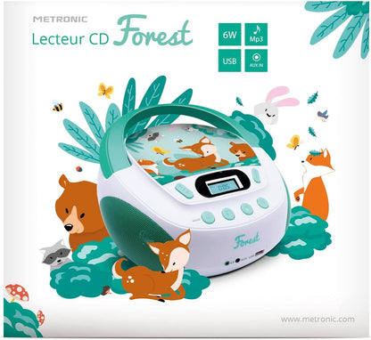 CD Player für Kinder mit Lautsprechern und USB, grün