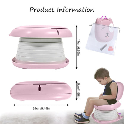 Tragbarer Klapp-Toilettensitz für Kinder, Rosa