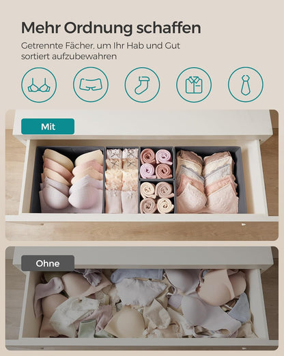 12-teiliges Aufbewahrungsboxen-Set für Schubladen, 12er Set Schiefergrau