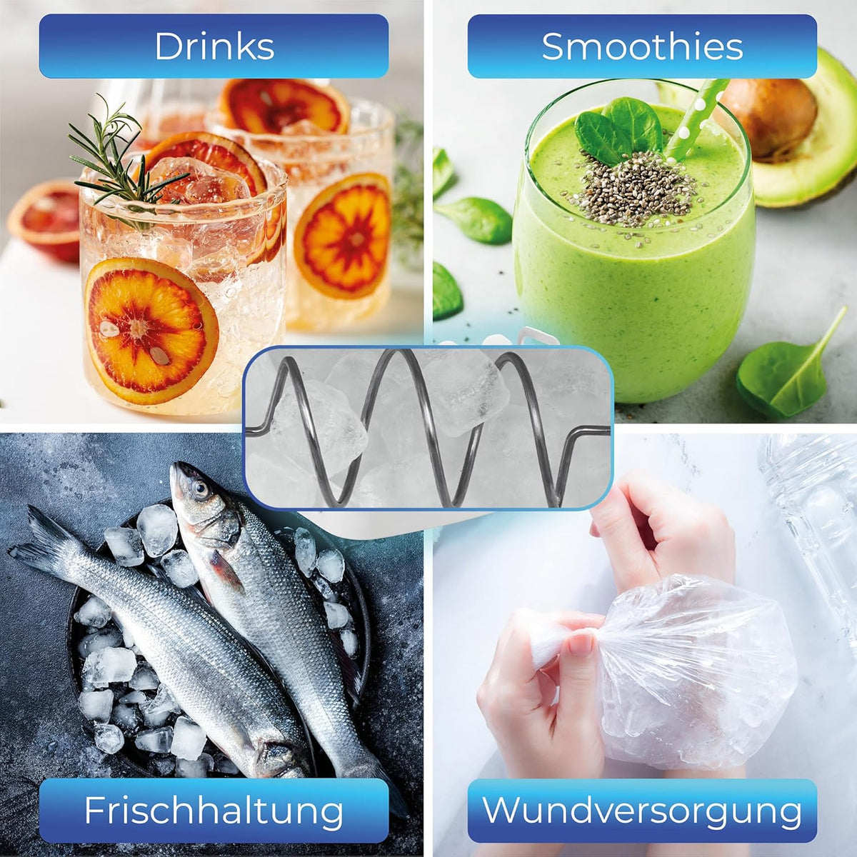 3-in-1 Eiswürfel- und Wasserspender