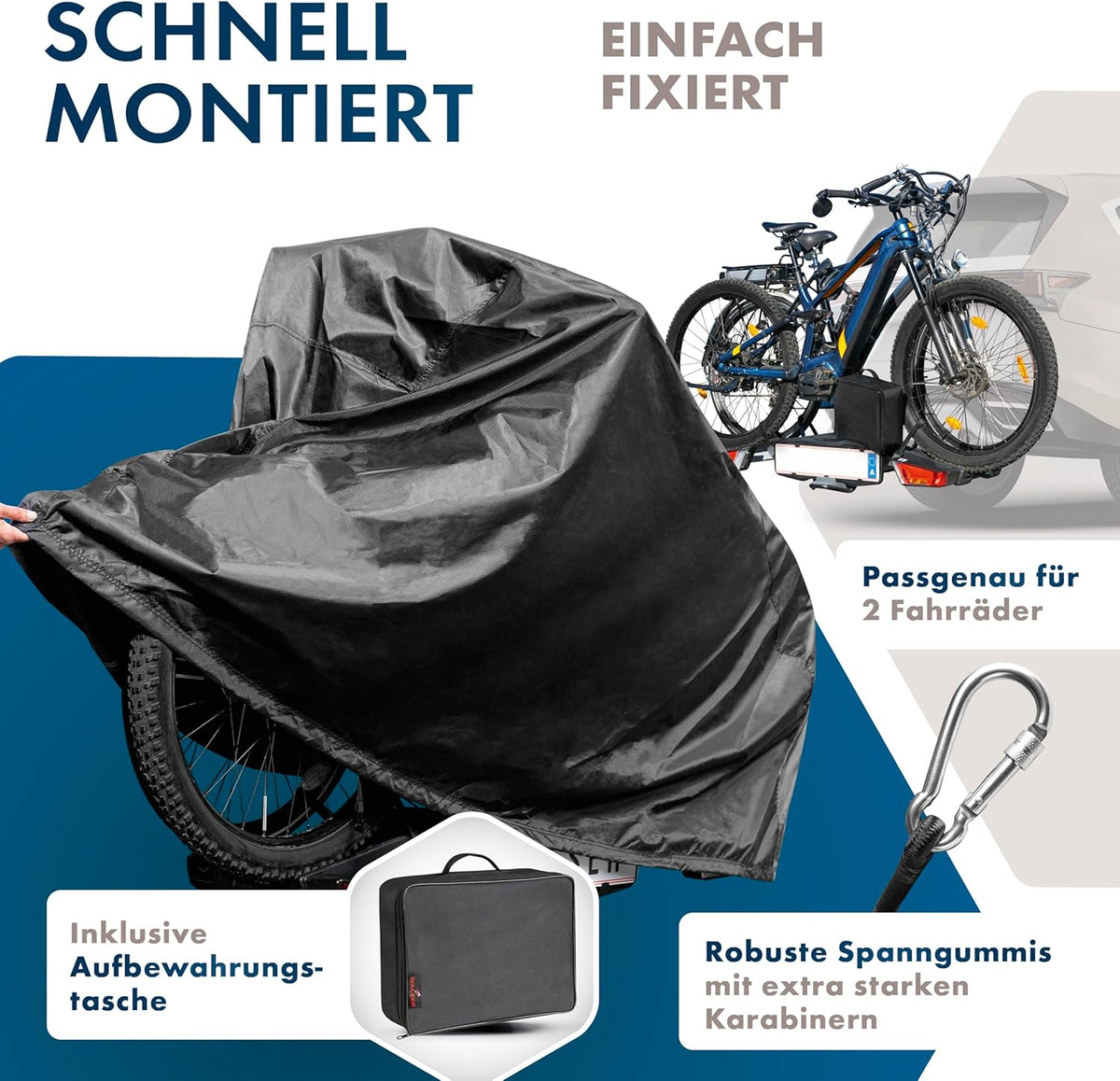 Wasserdichte Veloabdeckung für 2 Räder