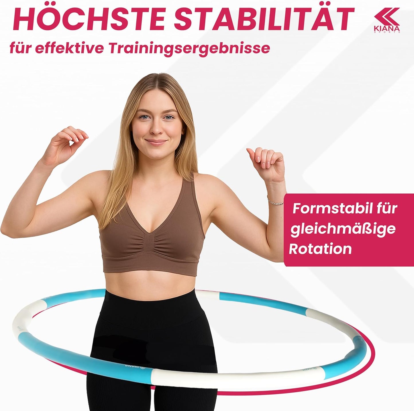 Hula Hoop Reifen mit Übungsplan, 1,2 kg - Türkis
