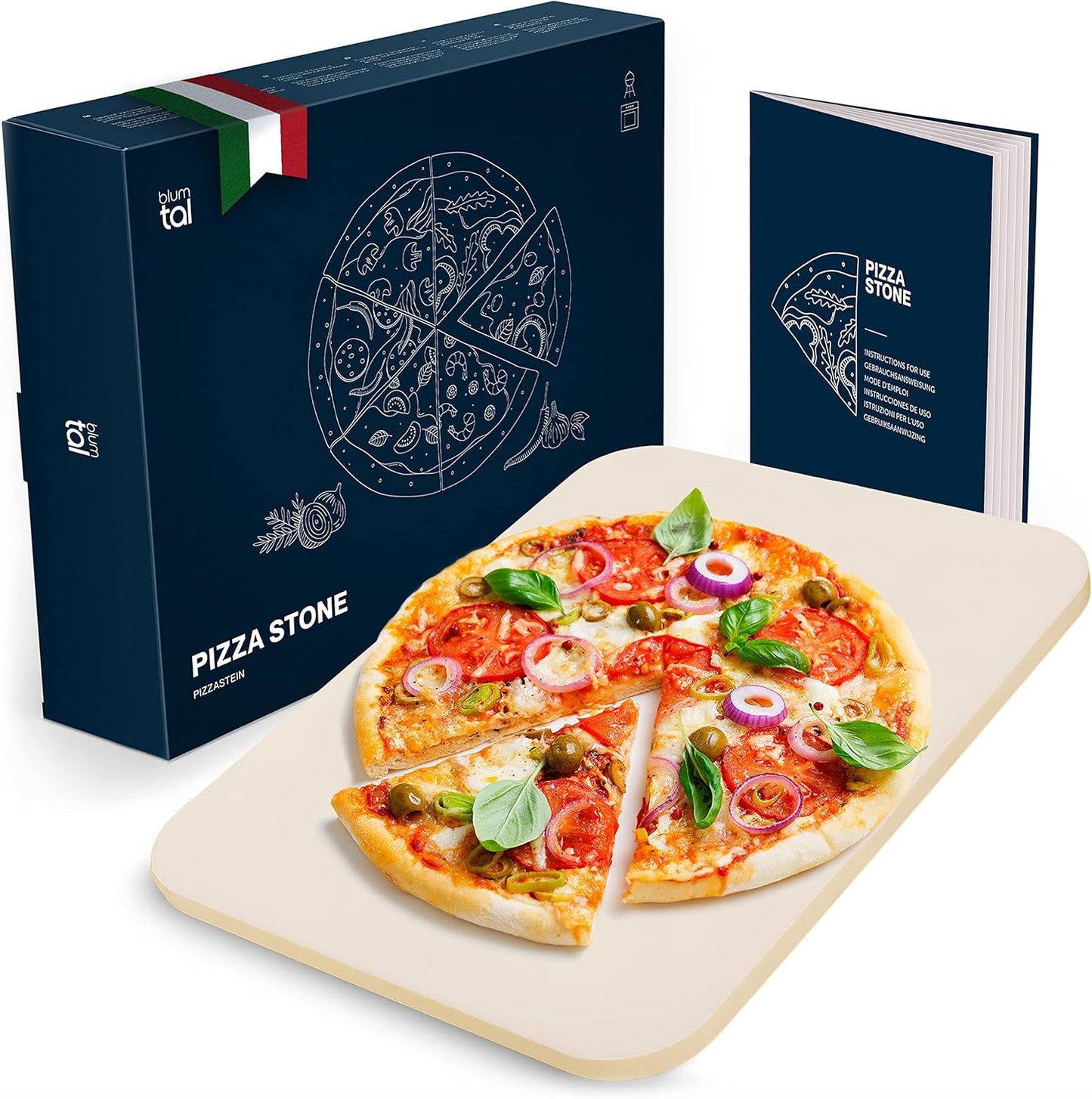 Pizzastein für Backofen und Grill (38x30 cm)