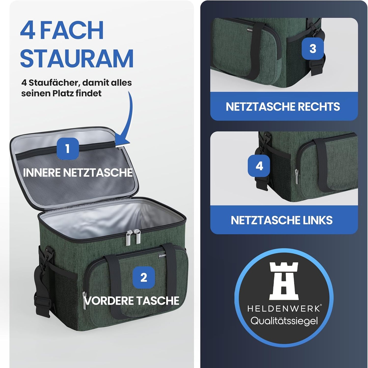 Kühltasche, 10 Liter, 10L (L29 x B20 x H22 cm) Olivgrün