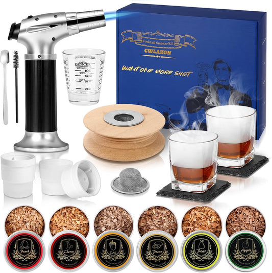 Cocktail Smoker Kit mit 6 Holzchips und Taschenlampe