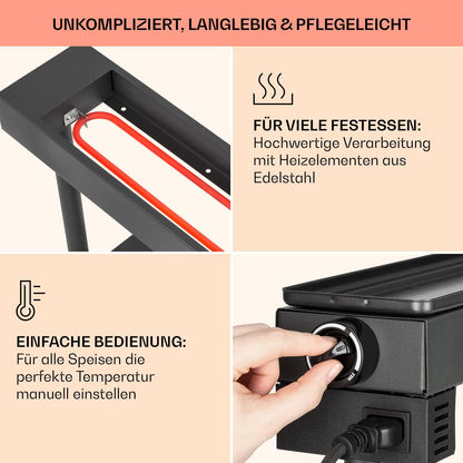 Käse Raclette-Grill, Grauschwarz - 1000 W